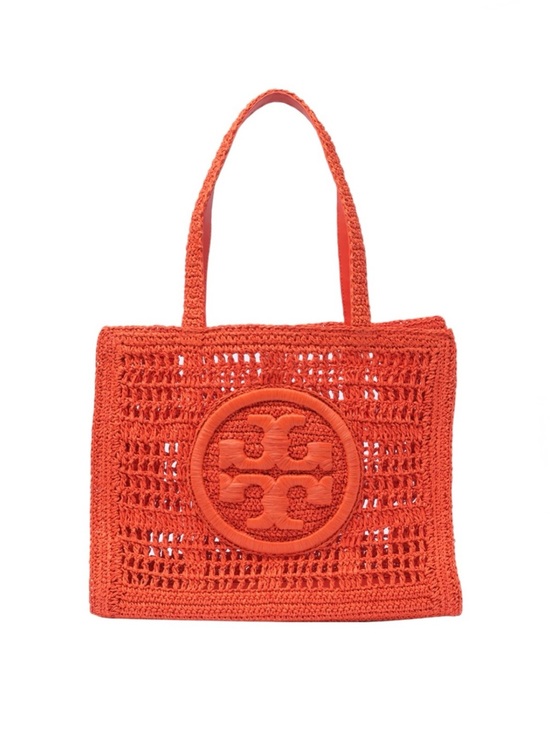 Tory Burch Handbags - Tory Burch Ella Logo Embroidered Crochet Tote Bag